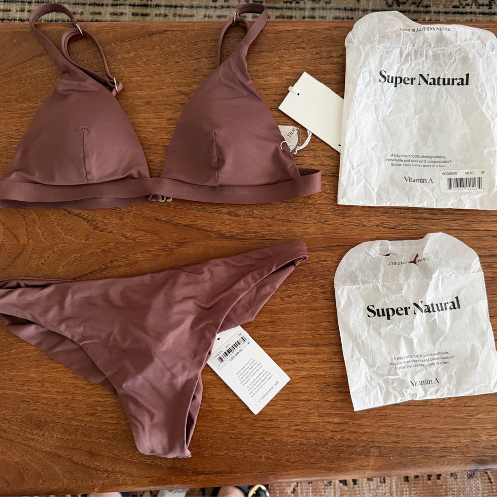 Vitamin A Mocha EcoLux Moss Top and Samba bottom both size medium